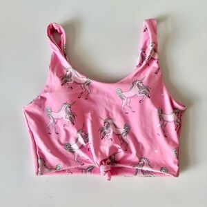 SHEIN Pink Unicorn Print bikini top